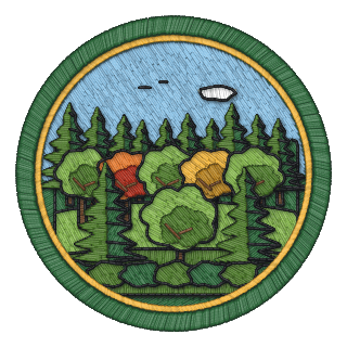 Grammars badge: a forest of many trees, seen close up