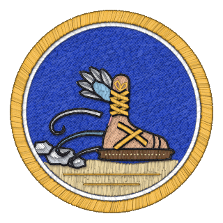 Run badge: the winged sandal of Hermes on a dusty track